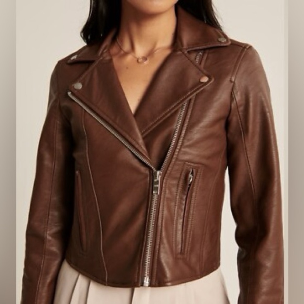 Abercrombie & Fitch Dark Brown Leather Jacket